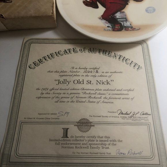 Christmas 1989 Edwin M Knowles JOLLY OLD ST. NICK - Picture 2 of 5